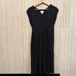 LOFT Black Midi Dress